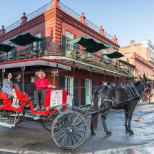 Promenade en calèche dans le quartier français de La Nouvelle-Orléans, Louisiane
