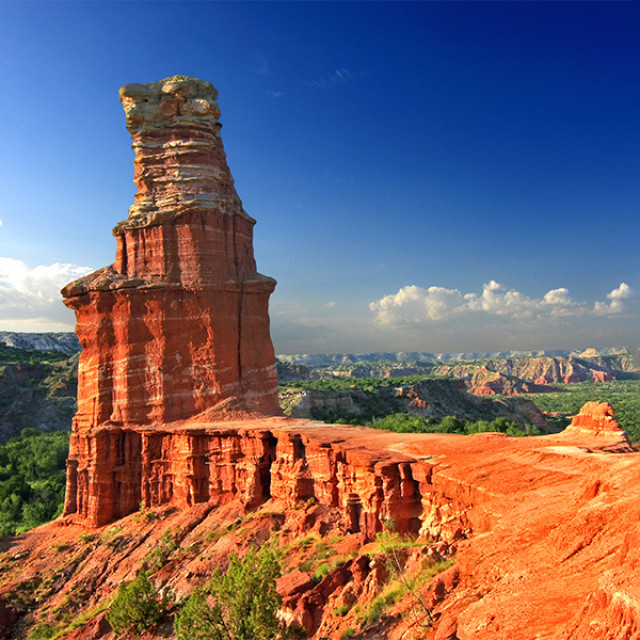 Formation rocheuse en forme de phare du Palo Duro Canyon State Park près d’Amarillo, Texas